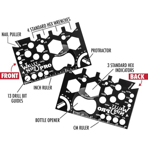 Ninja Wallet 18 In 1 Multifunction Survival Tool Outdoor Screwdriver, Bottle Opener, Cell Phone Stand Stainless Steel (random Color)