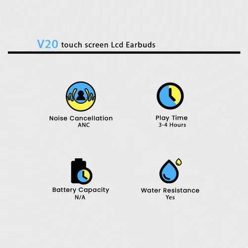 V20 touch screen Lcd Earbuds
