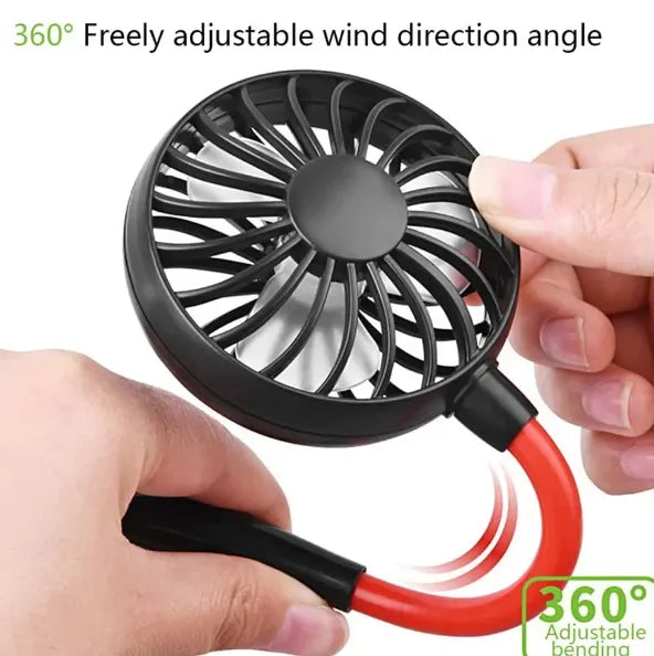Neck Fan Adjustment Fan Hands-free Hanging Rechargeable Mini Sports Fans 3 Gears Wearable Sport Fan